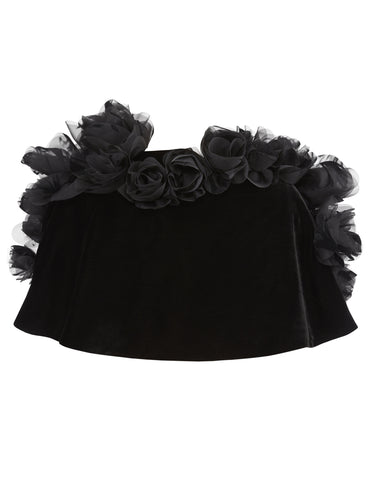 ordúdíordú | Top - Short Shawl with Black Roses