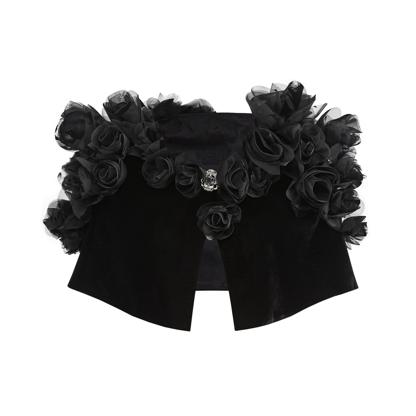 ordúdíordú | Top - Short Shawl with Black Roses