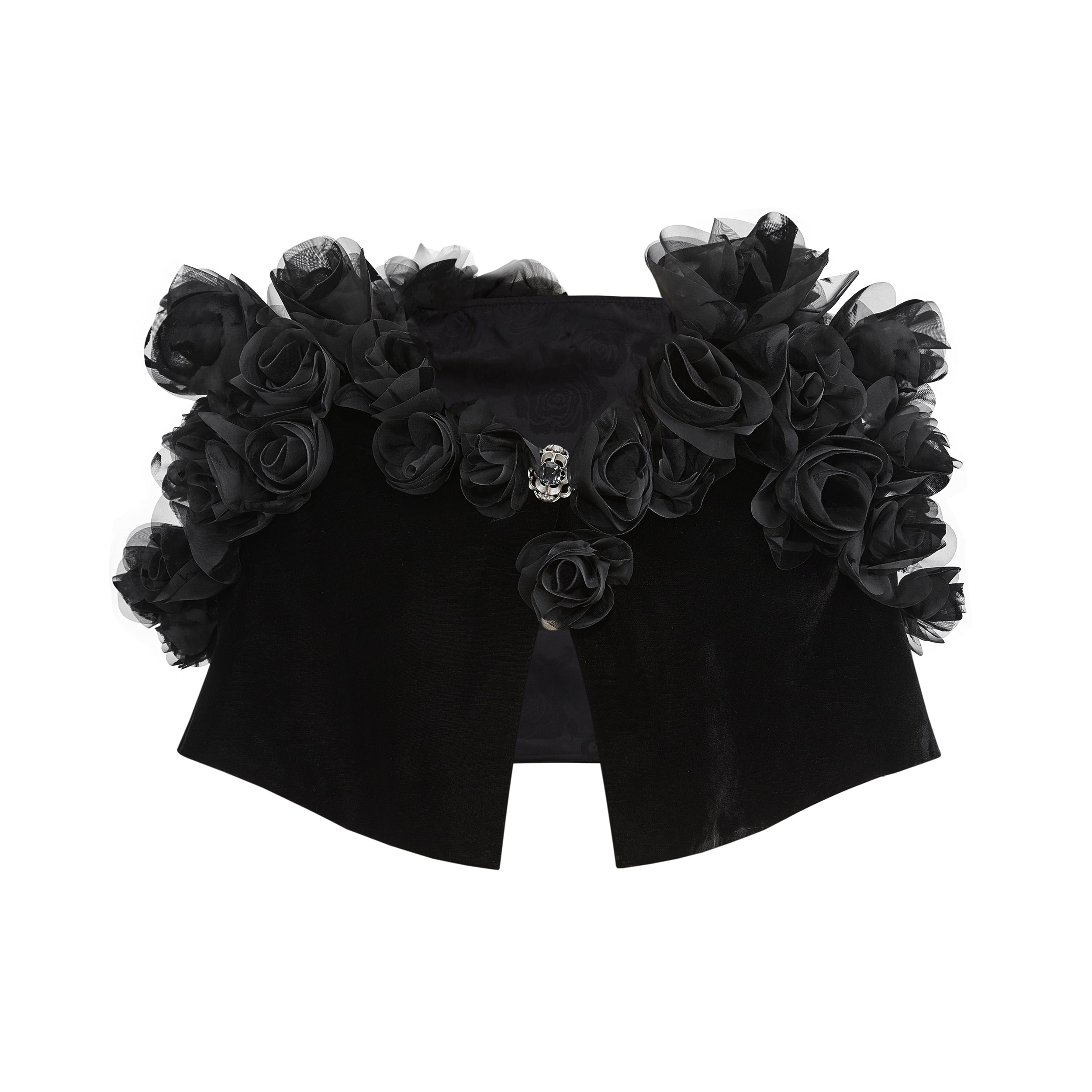 ordúdíordú | Top - Short Shawl with Black Roses