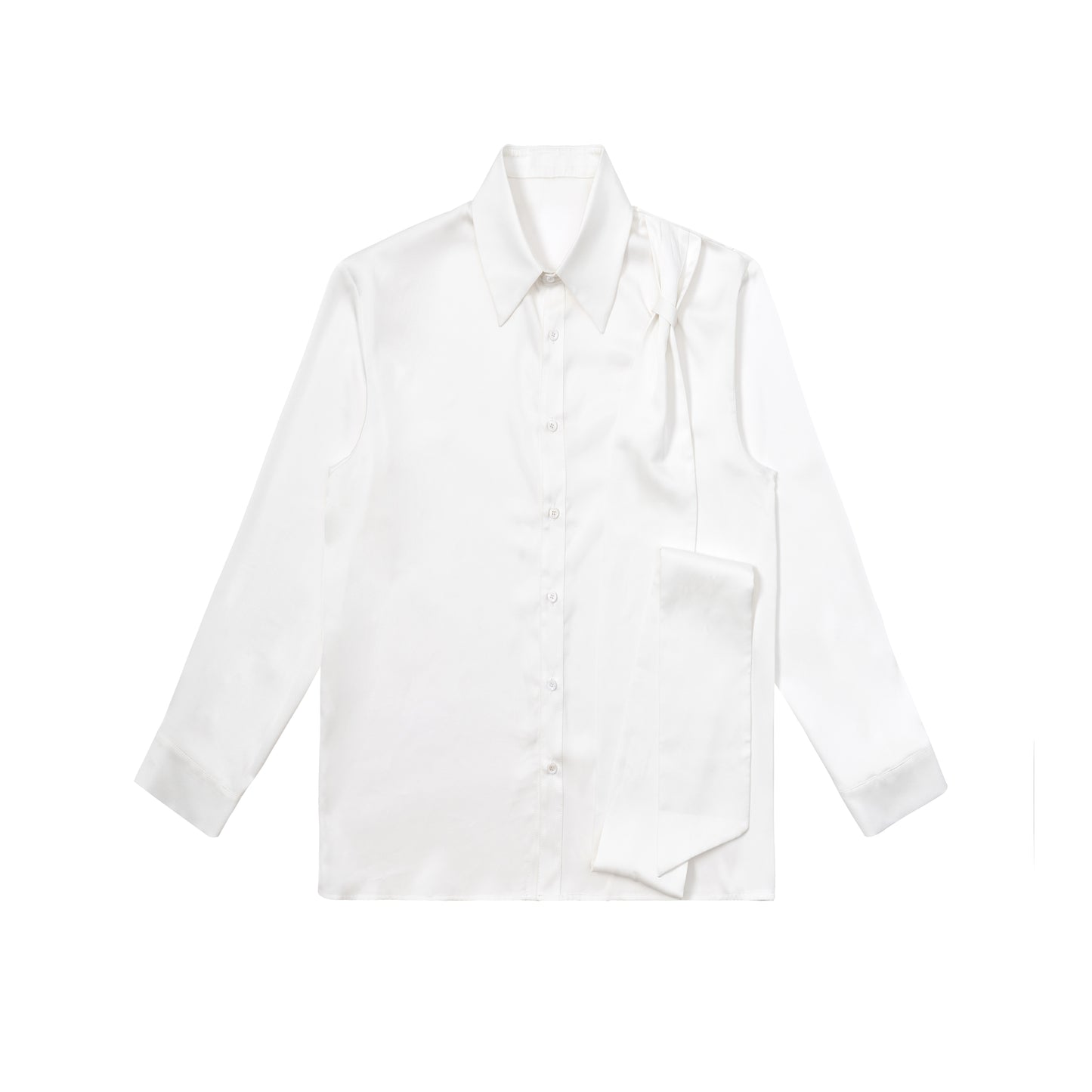 ordúdíordú | Shirt - Slouchy White Ribbon Shirt