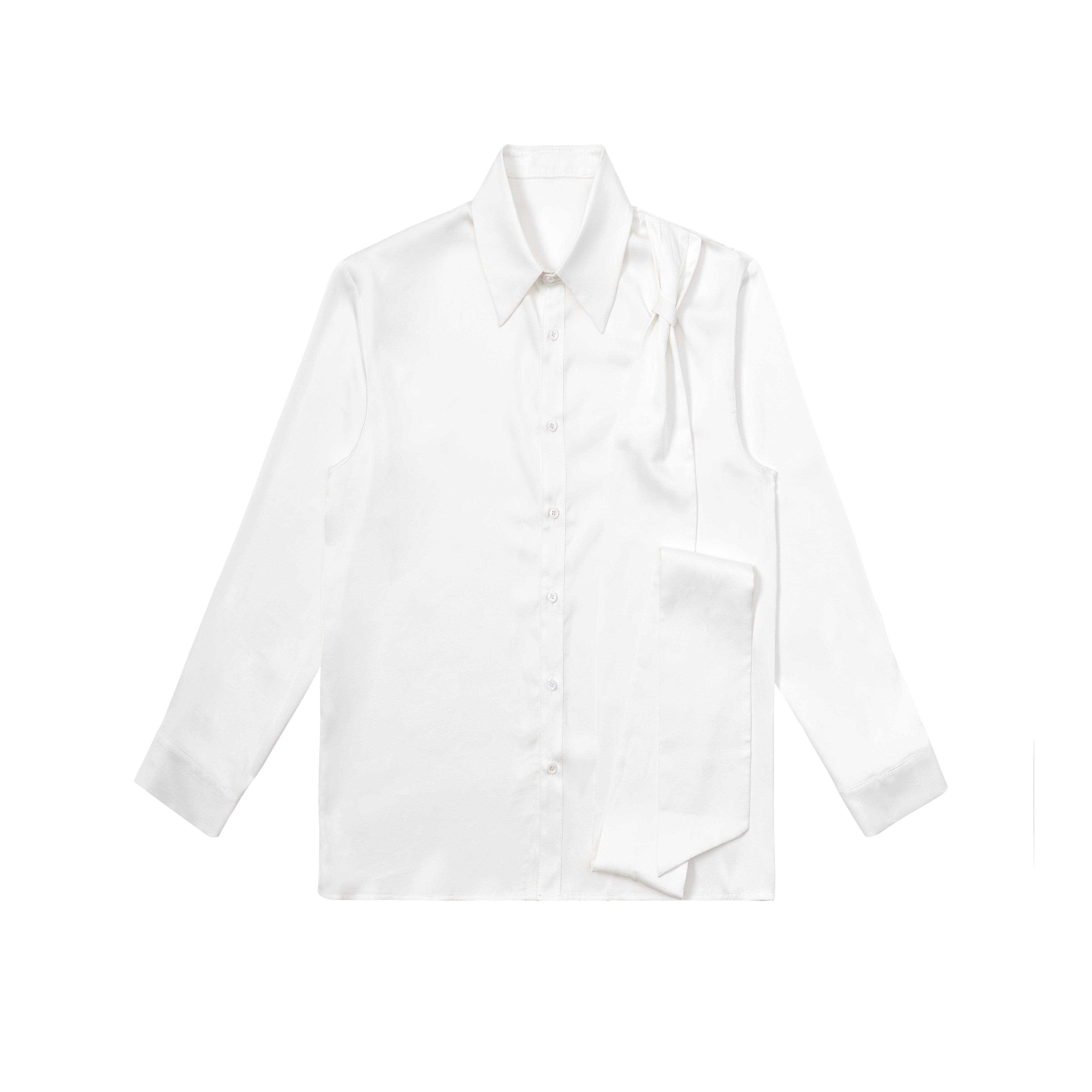 ordúdíordú | Shirt - Slouchy White Ribbon Shirt