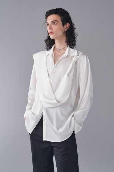 ordúdíordú | Shirt - Slouchy White Ribbon Shirt