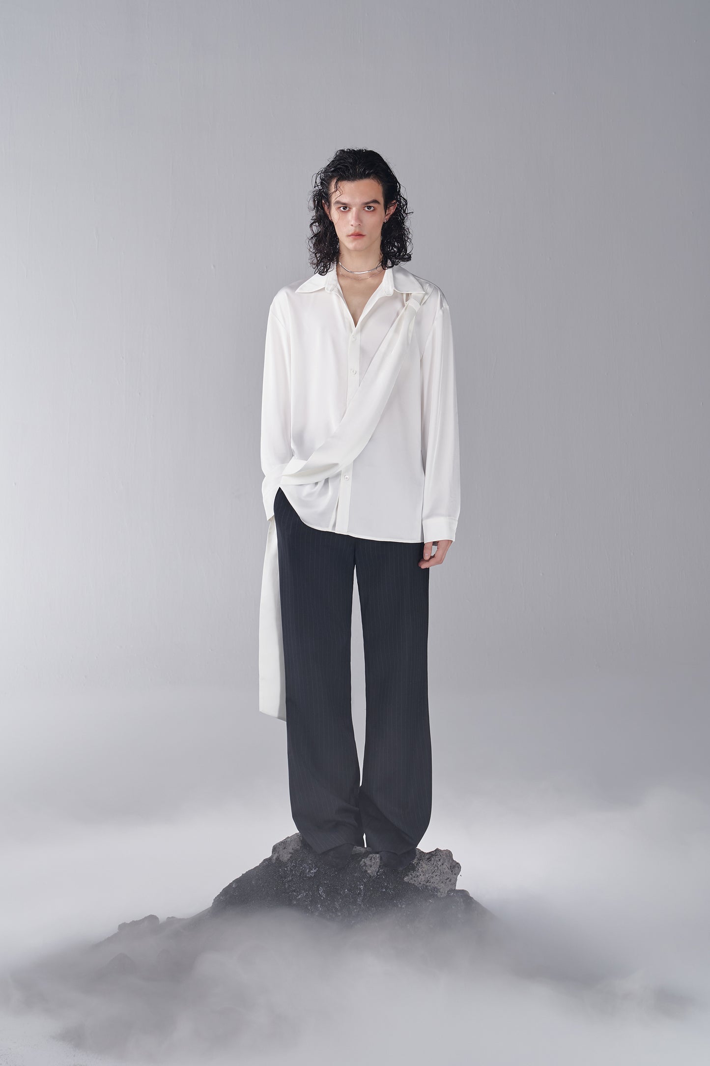 ordúdíordú | Shirt - Slouchy White Ribbon Shirt