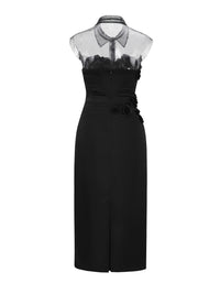 ordúdíordú | Dress - Strapless Dress with Black Roses