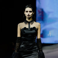ordúdíordú | Dress - Strapless Dress with Black Roses