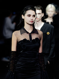 ordúdíordú | Dress - Strapless Dress with Black Roses