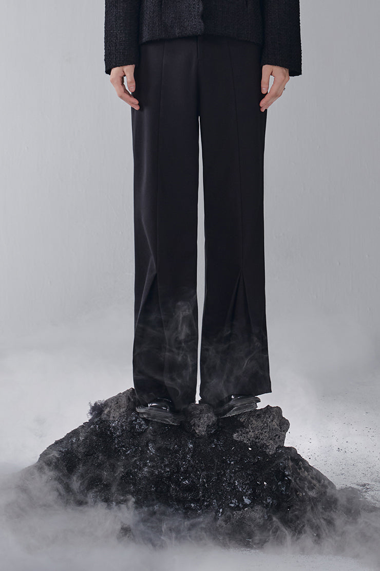 ordúdíordú | Trousers - Twill Front Pleated Deconstructed Slacks