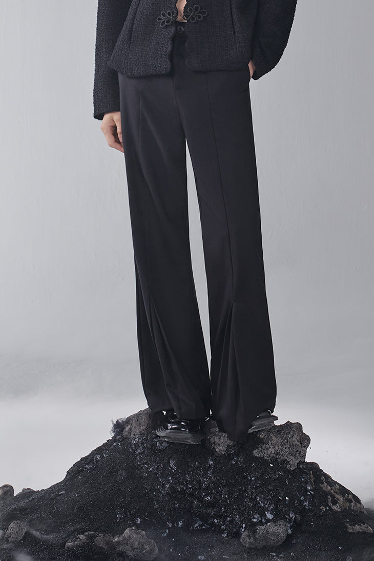 ordúdíordú | Trousers - Twill Front Pleated Deconstructed Slacks
