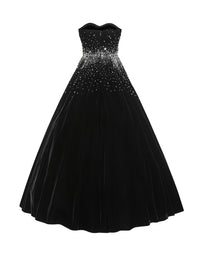 ordúdíordú | Dress - Velvet Puffy Dress with French Embroidery