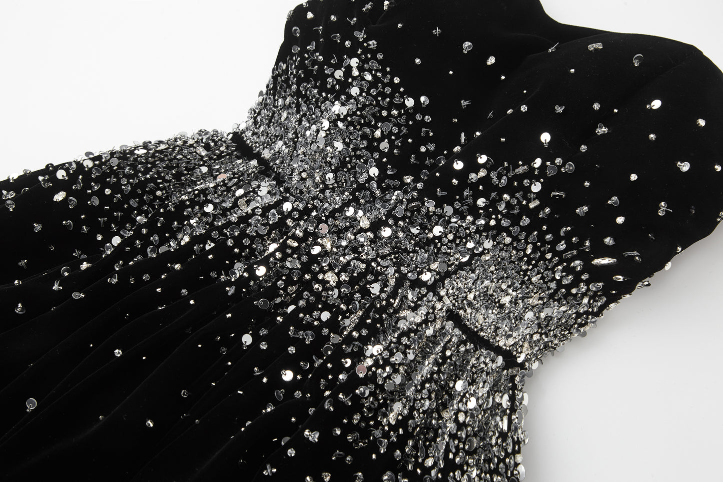 ordúdíordú | Dress - Velvet Puffy Dress with French Embroidery