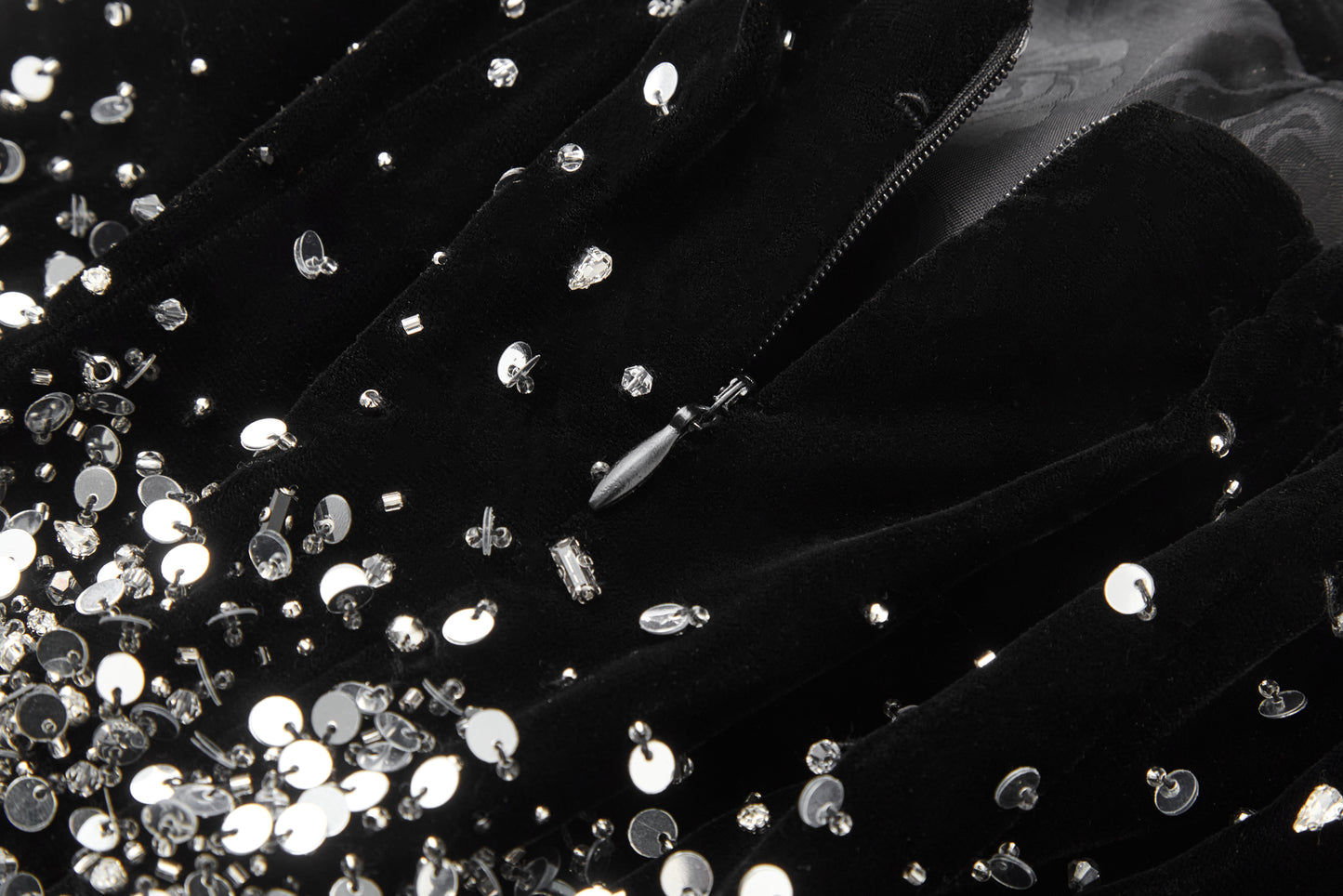 ordúdíordú | Dress - Velvet Puffy Dress with French Embroidery