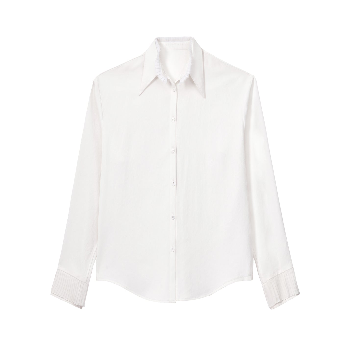 ordúdíordú | Shirt - White Shirt with Short Ruffled Collar and Lace
